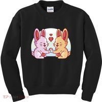 Rabbits In Love Cute Kids Sweatshirt thumb 0