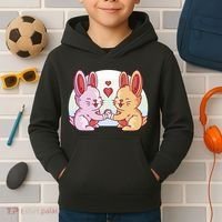 Rabbits In Love Cute Kids Hoodie thumb 2