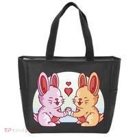 Rabbits In Love Cute Tote Bag thumb 0