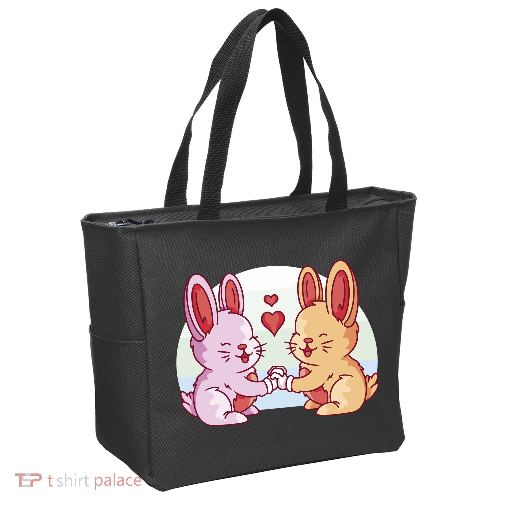 Rabbits In Love Cute Tote Bag
