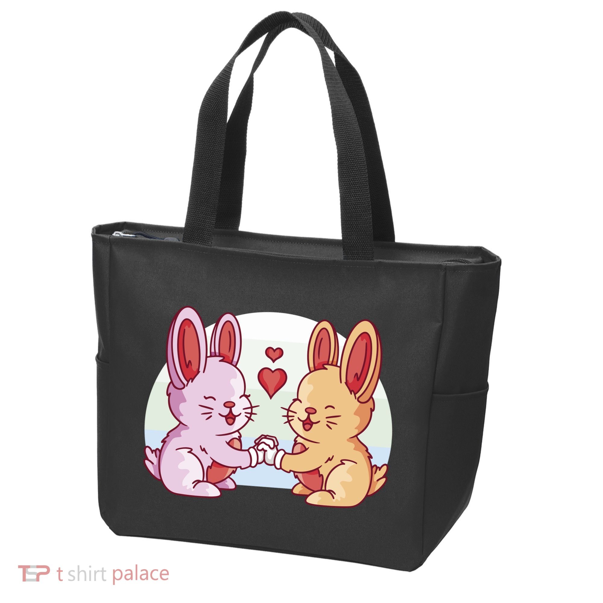 Rabbits In Love Cute Tote Bag