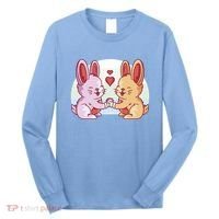 Rabbits In Love Cute Long Sleeve Shirt thumb 0