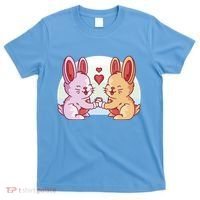 Rabbits In Love Cute T-Shirt thumb 0