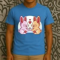Rabbits In Love Cute T-Shirt thumb 3