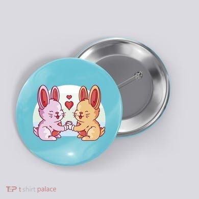 Rabbits In Love Cute Button