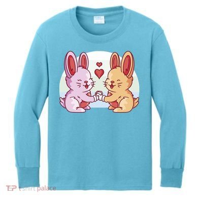 Rabbits In Love Cute Kids Long Sleeve Shirt