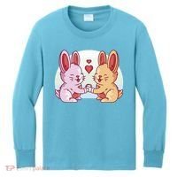 Rabbits In Love Cute Kids Long Sleeve Shirt thumb 0