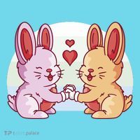 Rabbits In Love Cute Kids T-Shirt thumb 4