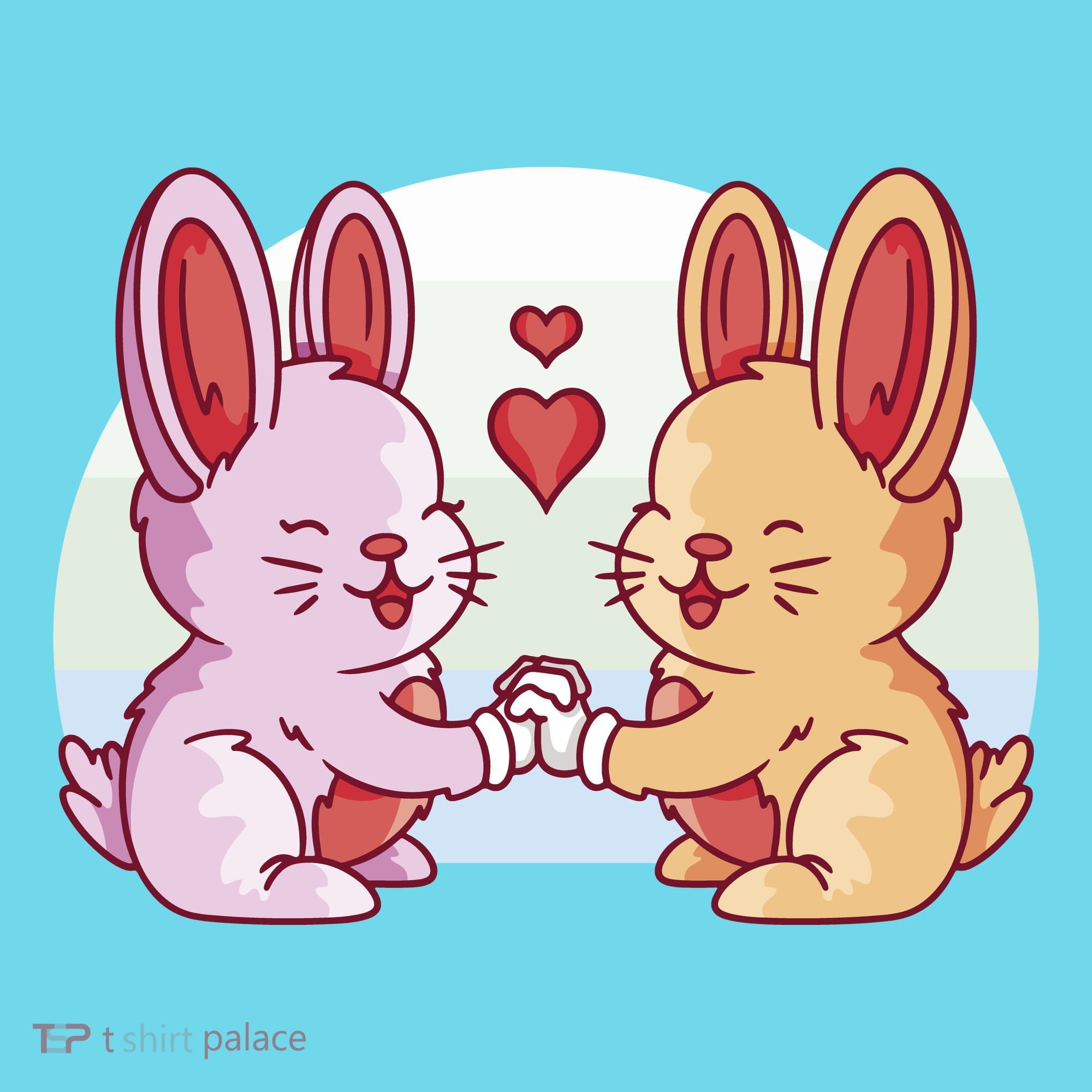 Rabbits In Love Cute Kids T-Shirt