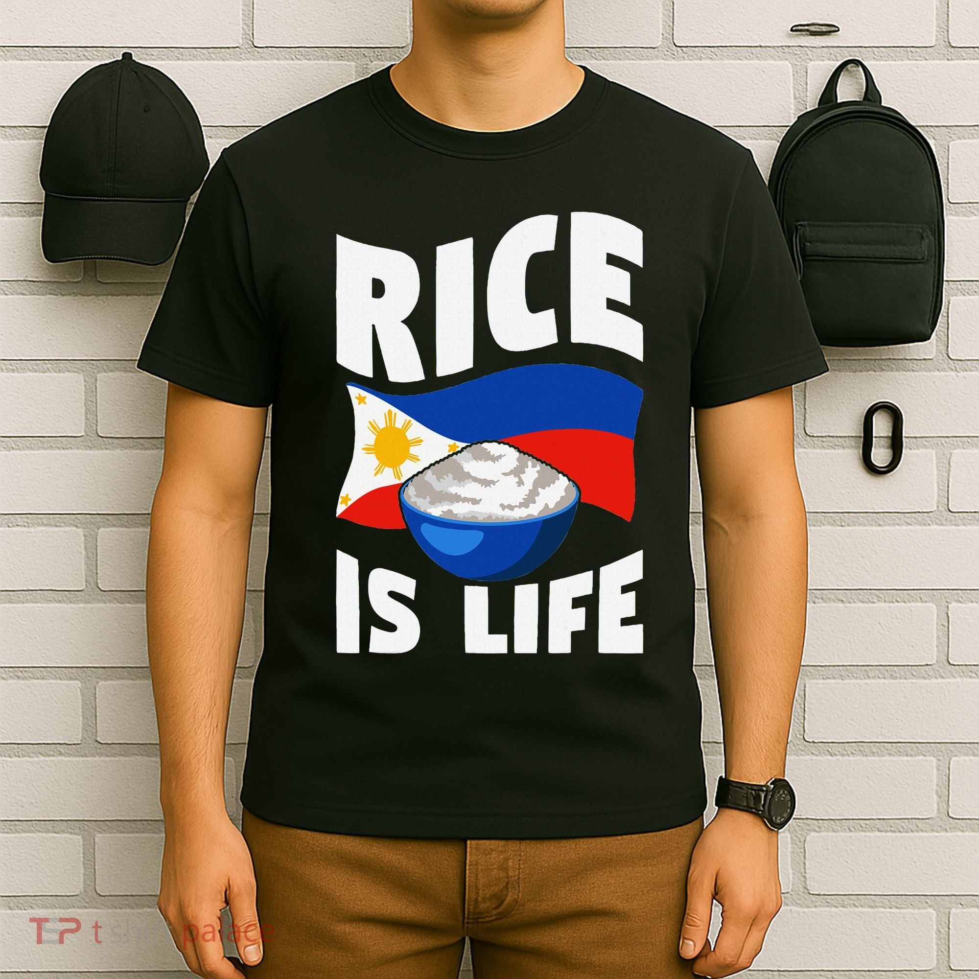 Rice Is Life Philippine Flag Rice Lover T-Shirt