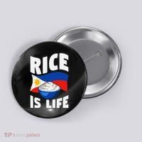 Rice Is Life Philippine Flag Rice Lover Button thumb 0