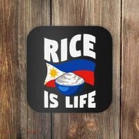 Rice Is Life Philippine Flag Rice Lover Coaster thumb 0