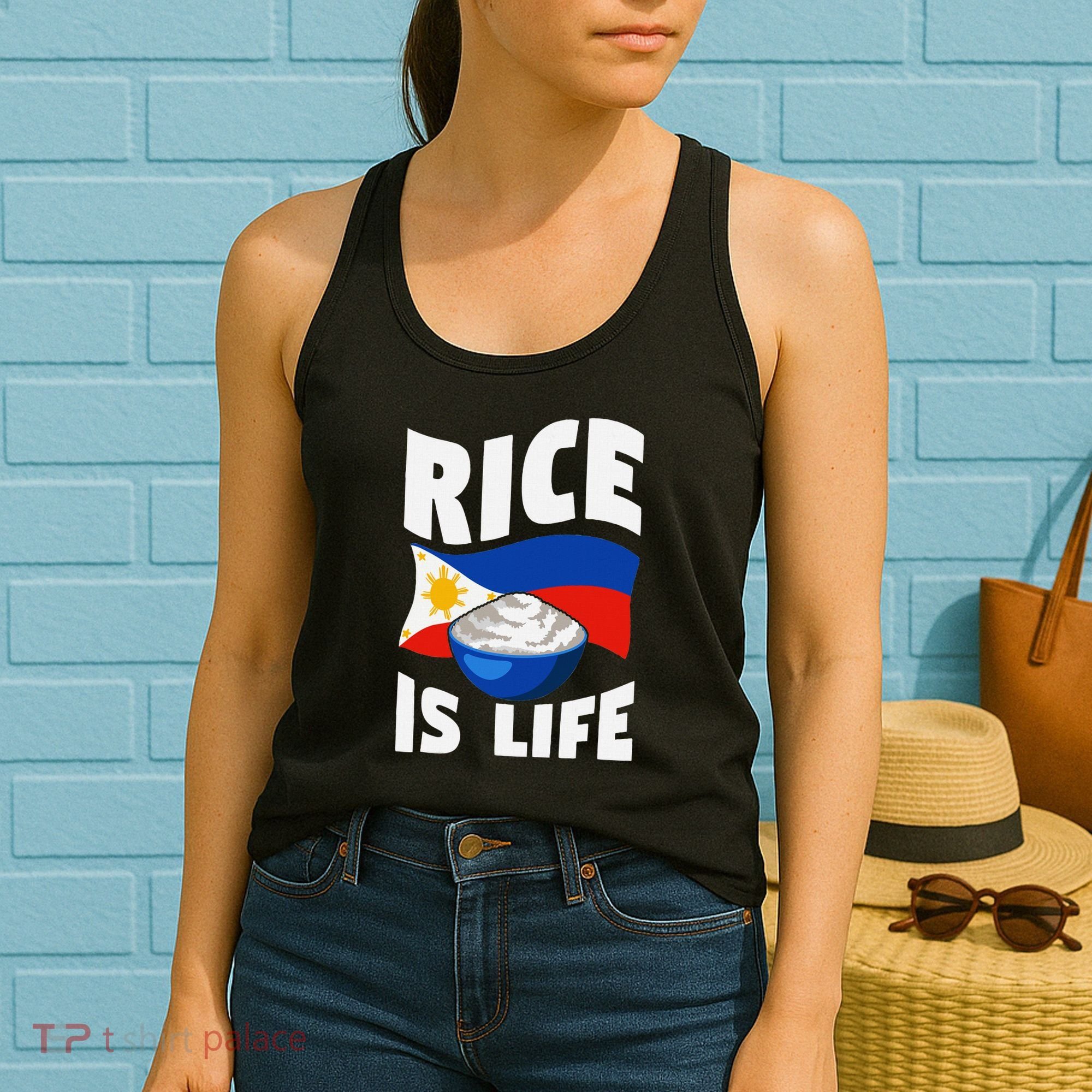 Rice Is Life Philippine Flag Rice Lover Women's Tank Top