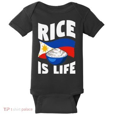Rice Is Life Philippine Flag Rice Lover Baby Bodysuit