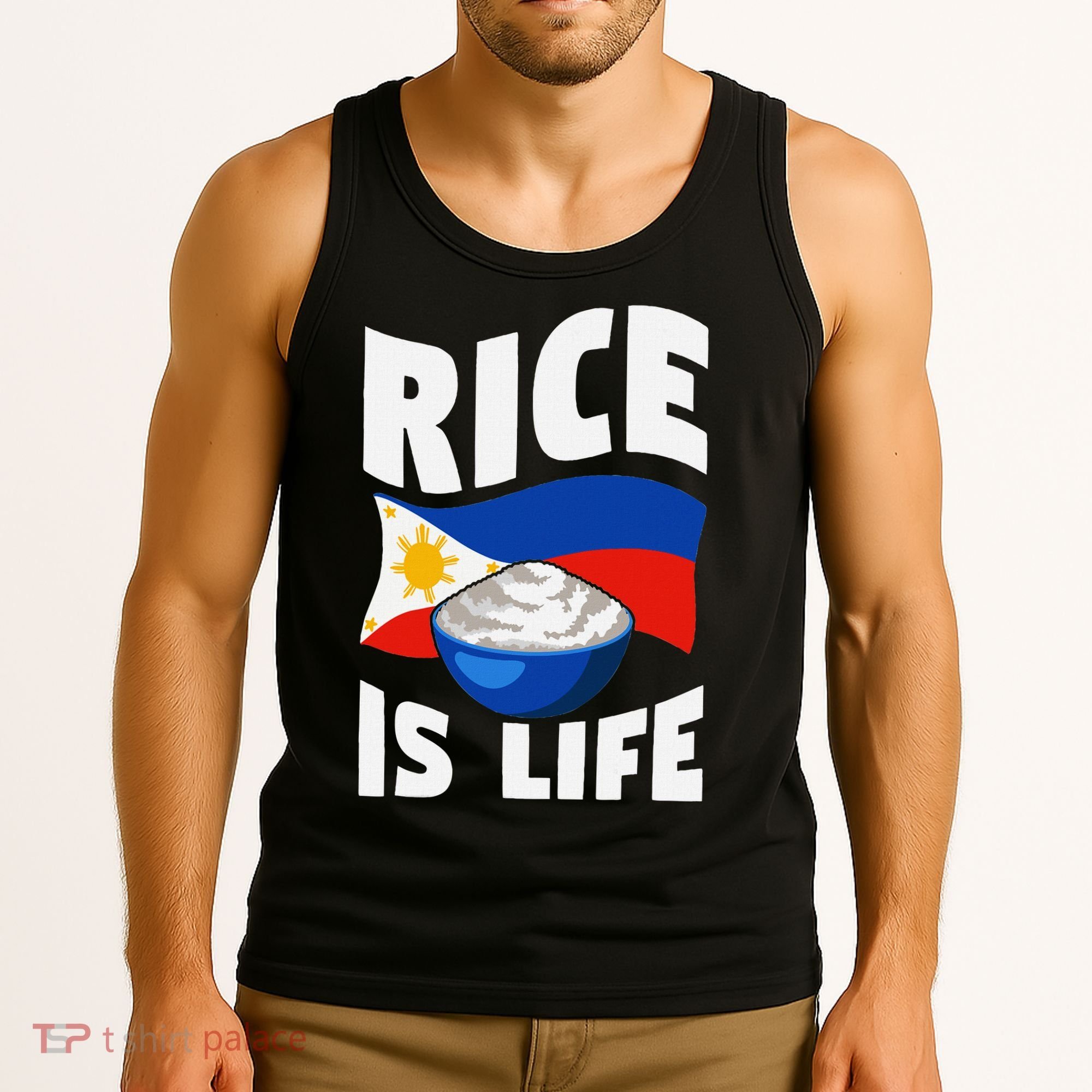Rice Is Life Philippine Flag Rice Lover Tank Top