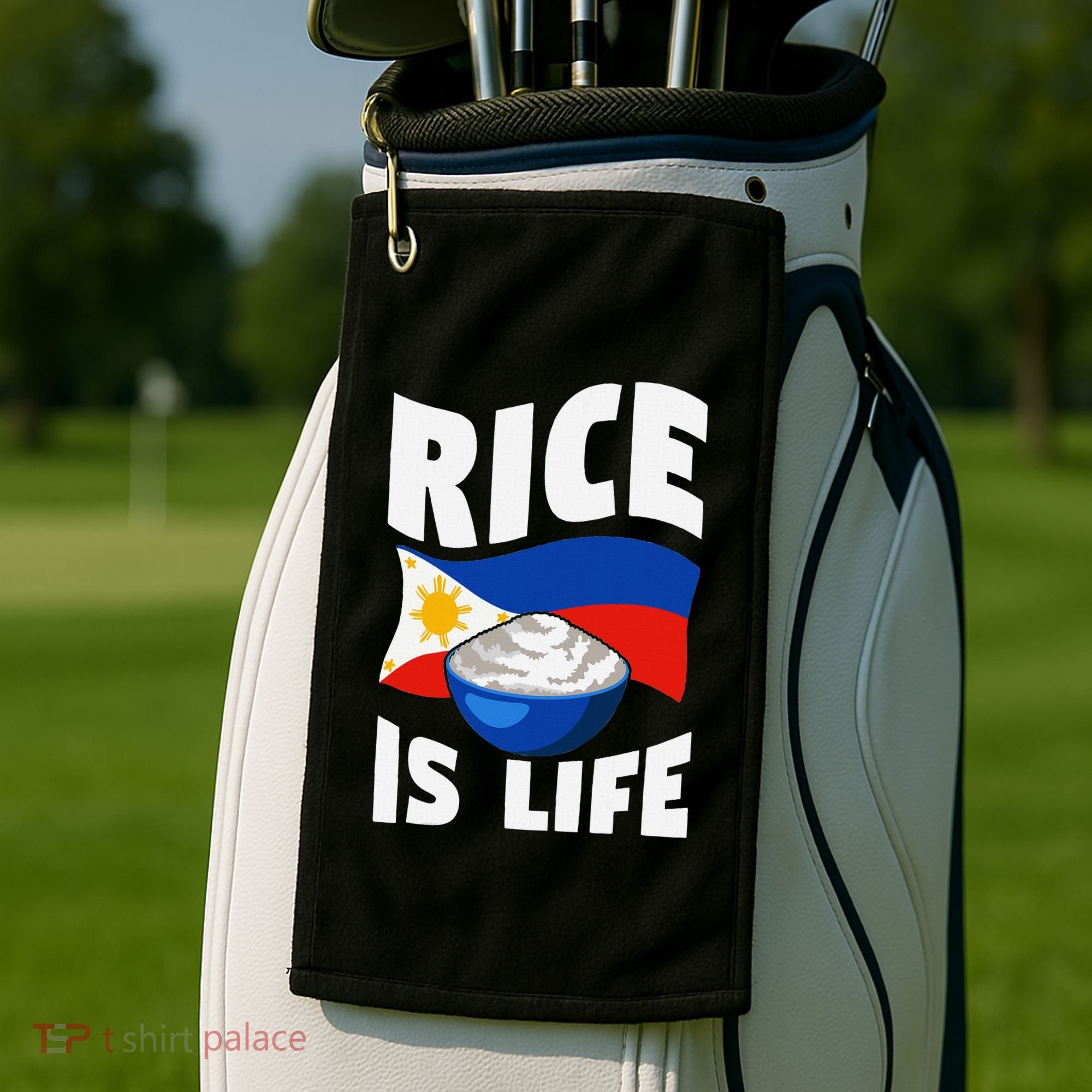 Rice Is Life Philippine Flag Rice Lover Golf Towel