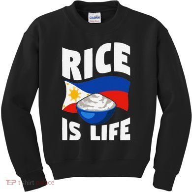 Rice Is Life Philippine Flag Rice Lover Kids Sweatshirt
