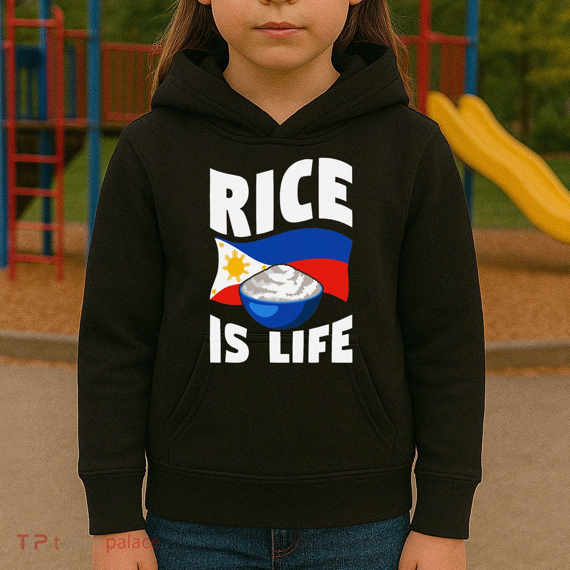 Rice Is Life Philippine Flag Rice Lover Kids Hoodie