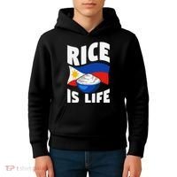 Rice Is Life Philippine Flag Rice Lover Kids Hoodie thumb 4