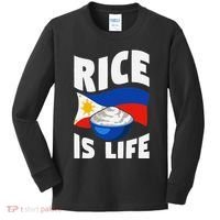 Rice Is Life Philippine Flag Rice Lover Kids Long Sleeve Shirt thumb 0