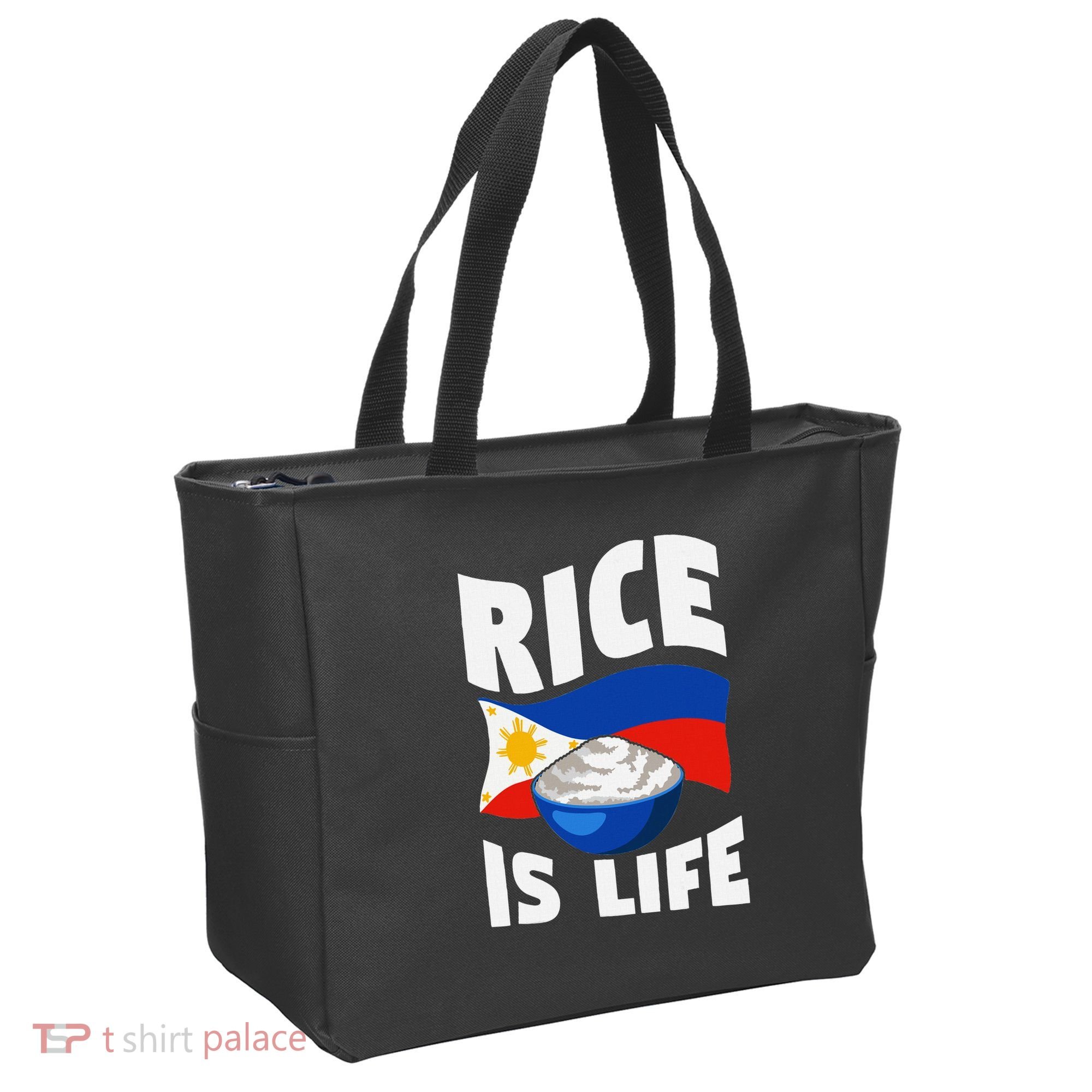 Rice Is Life Philippine Flag Rice Lover Tote Bag