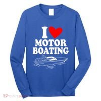 Retro I Love Motor Boating Funny Boating Motor Boat Tee Cool Gift Long Sleeve Shirt thumb 0