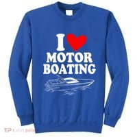 Retro I Love Motor Boating Funny Boating Motor Boat Tee Cool Gift Sweatshirt thumb 0