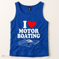 Retro I Love Motor Boating Funny Boating Motor Boat Tee Cool Gift Tank Top thumb 2