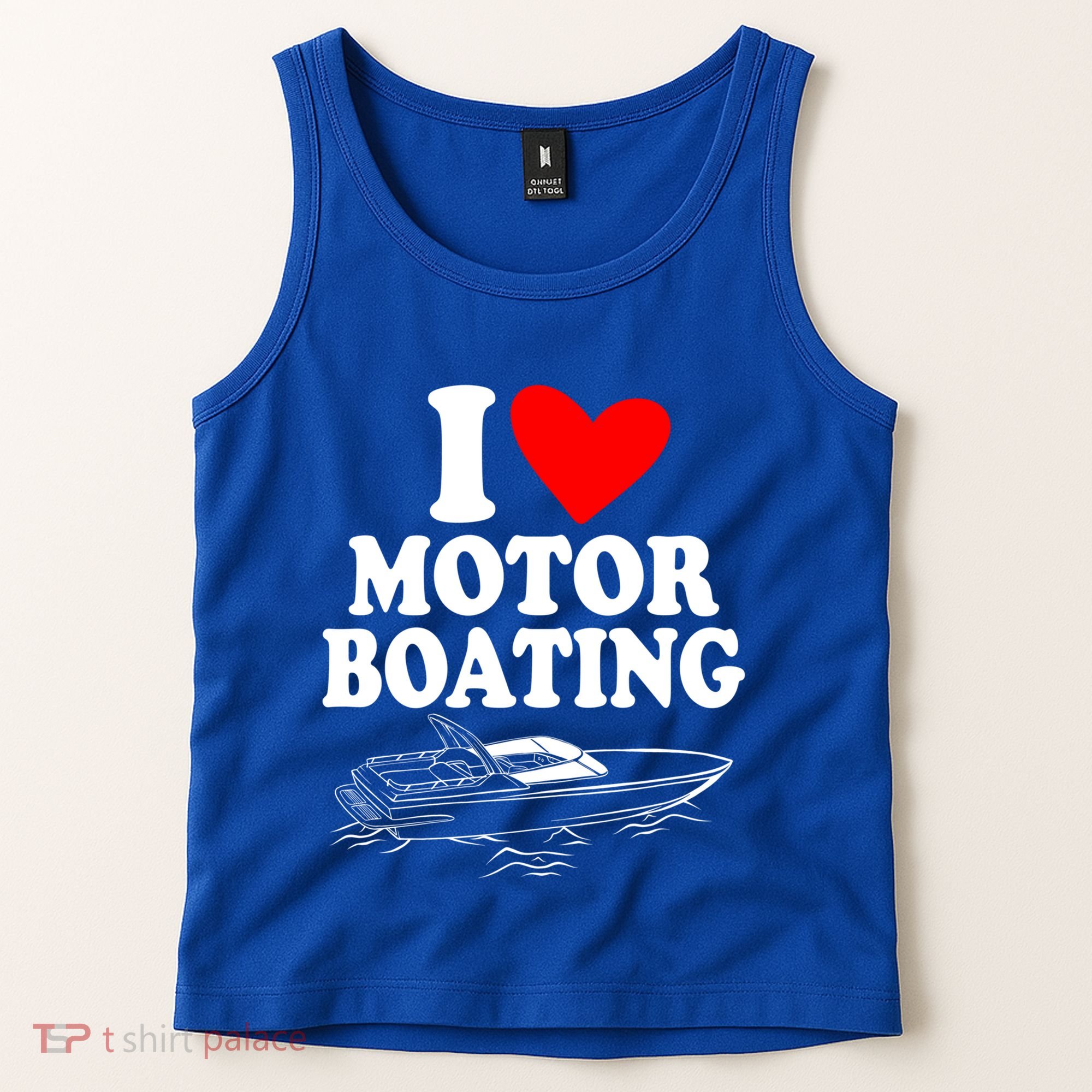 Retro I Love Motor Boating Funny Boating Motor Boat Tee Cool Gift Tank Top