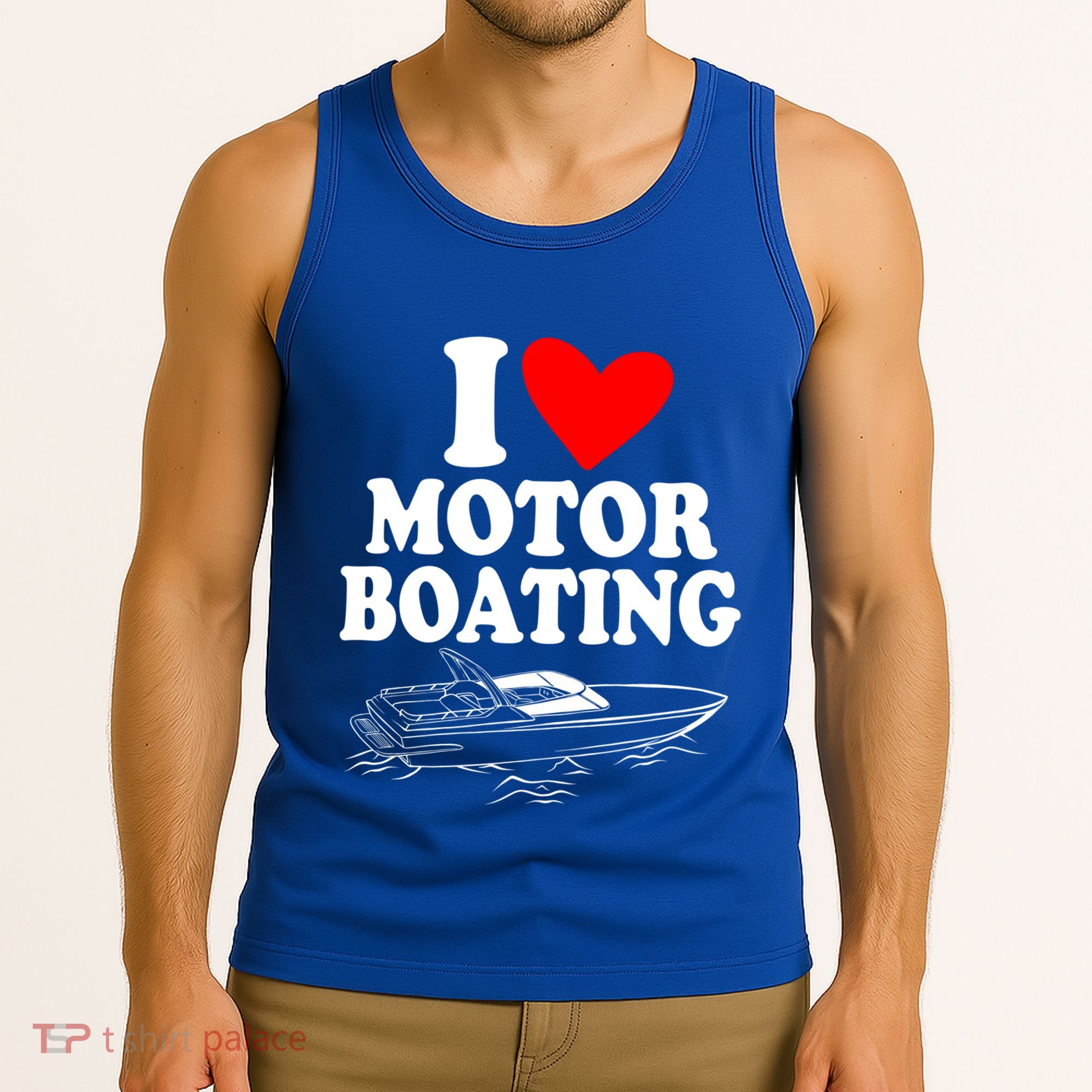 Retro I Love Motor Boating Funny Boating Motor Boat Tee Cool Gift Tank Top