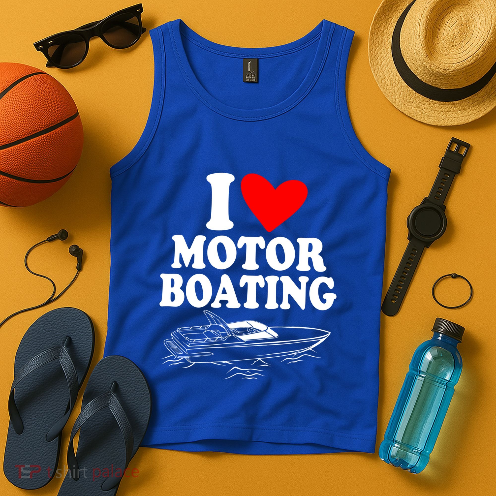 Retro I Love Motor Boating Funny Boating Motor Boat Tee Cool Gift Tank Top