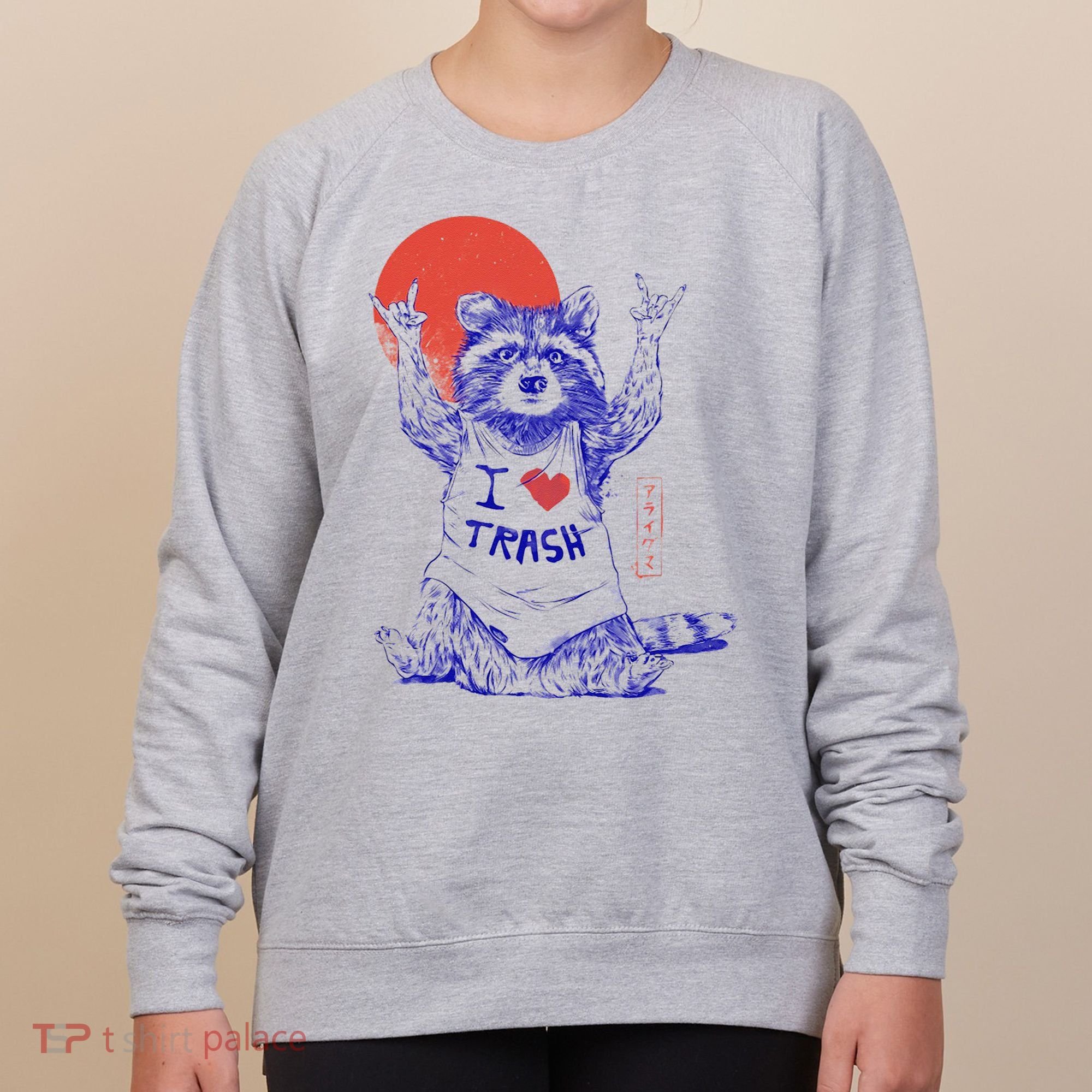 Raccoon I Love Trash Japanese Samurai Garbage Gang Women's Sweatshirt