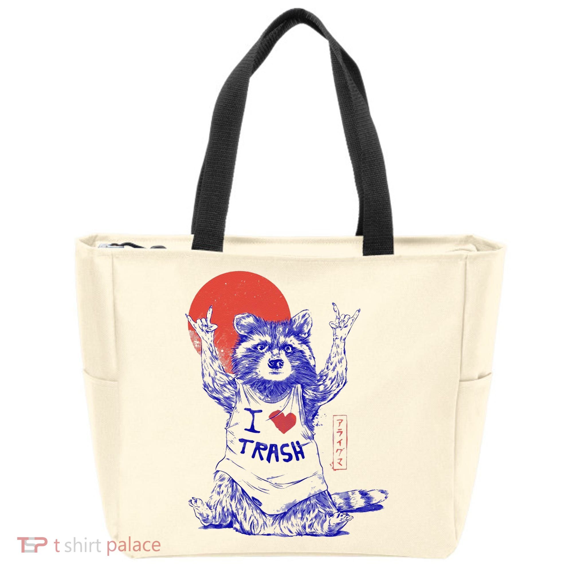 Raccoon I Love Trash Japanese Samurai Garbage Gang Tote Bag