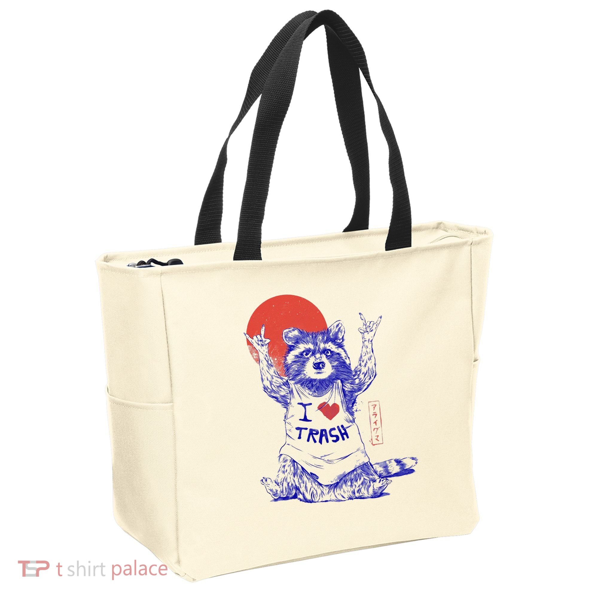 Raccoon I Love Trash Japanese Samurai Garbage Gang Tote Bag