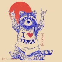 Raccoon I Love Trash Japanese Samurai Garbage Gang Tote Bag thumb 4