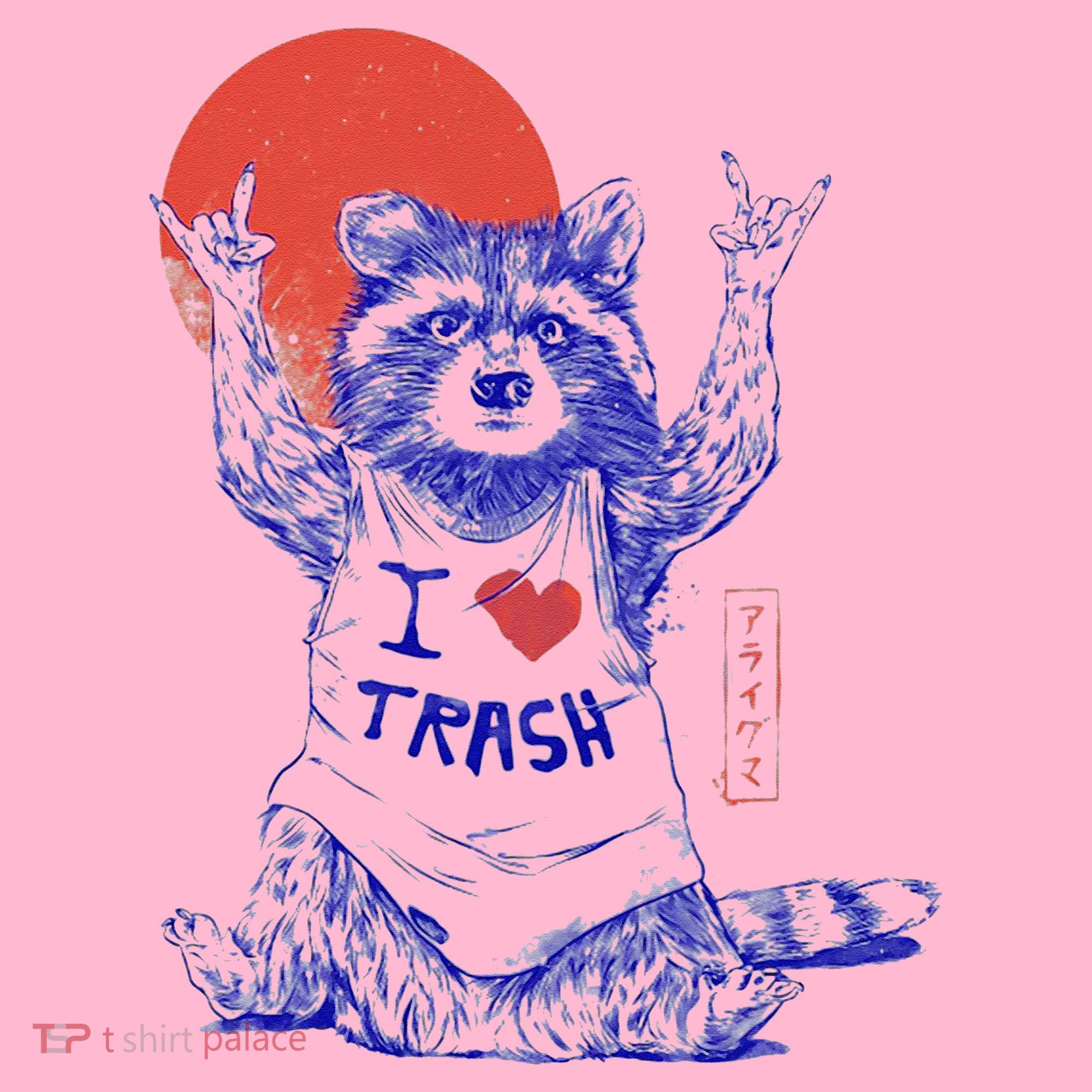 Raccoon I Love Trash Japanese Samurai Garbage Gang Coaster