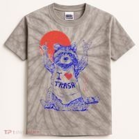 Raccoon I Love Trash Japanese Samurai Garbage Gang Kids Tie-Dye T-Shirt thumb 0