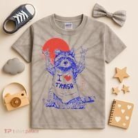 Raccoon I Love Trash Japanese Samurai Garbage Gang Kids Tie-Dye T-Shirt thumb 2