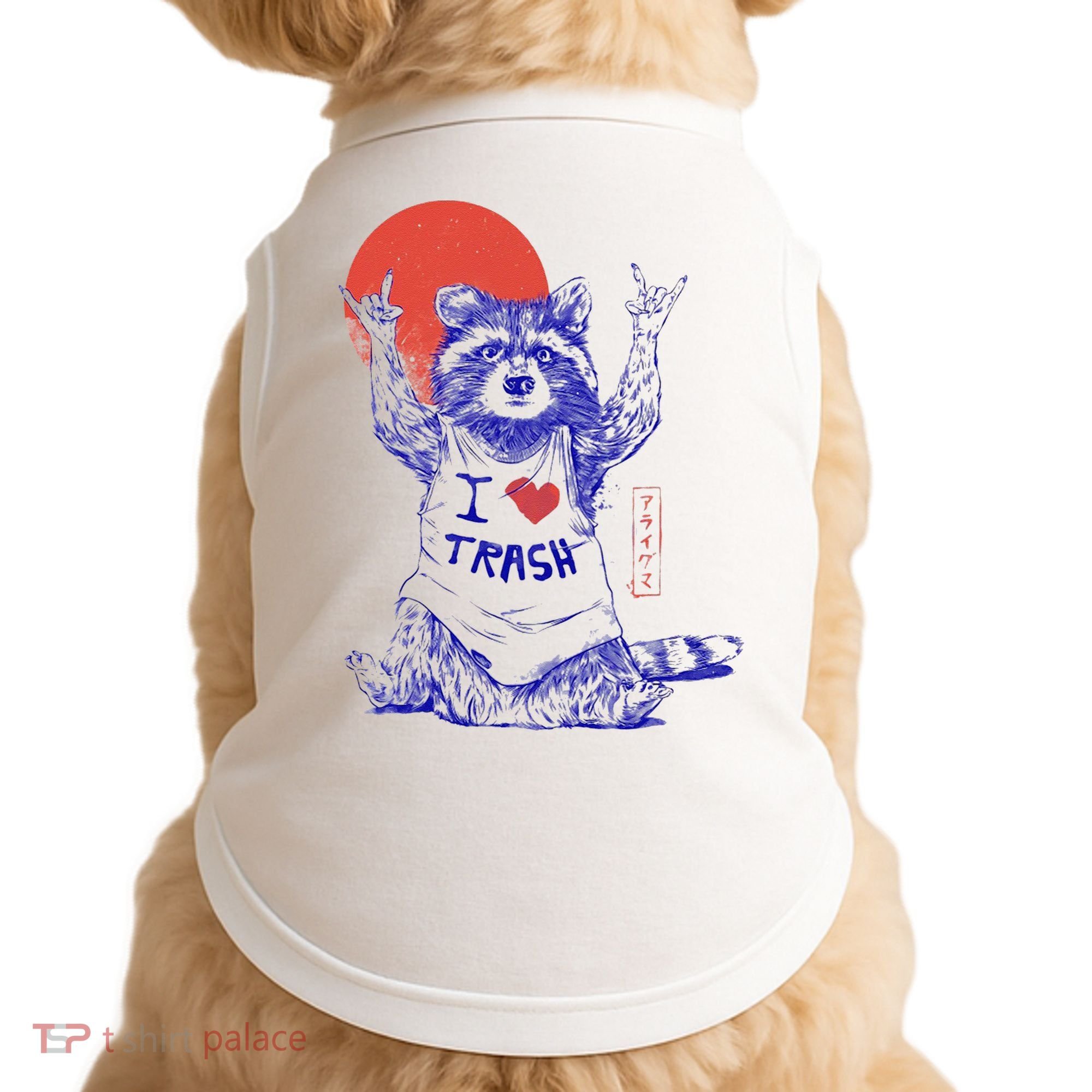 Raccoon I Love Trash Japanese Samurai Garbage Gang Doggie Tank