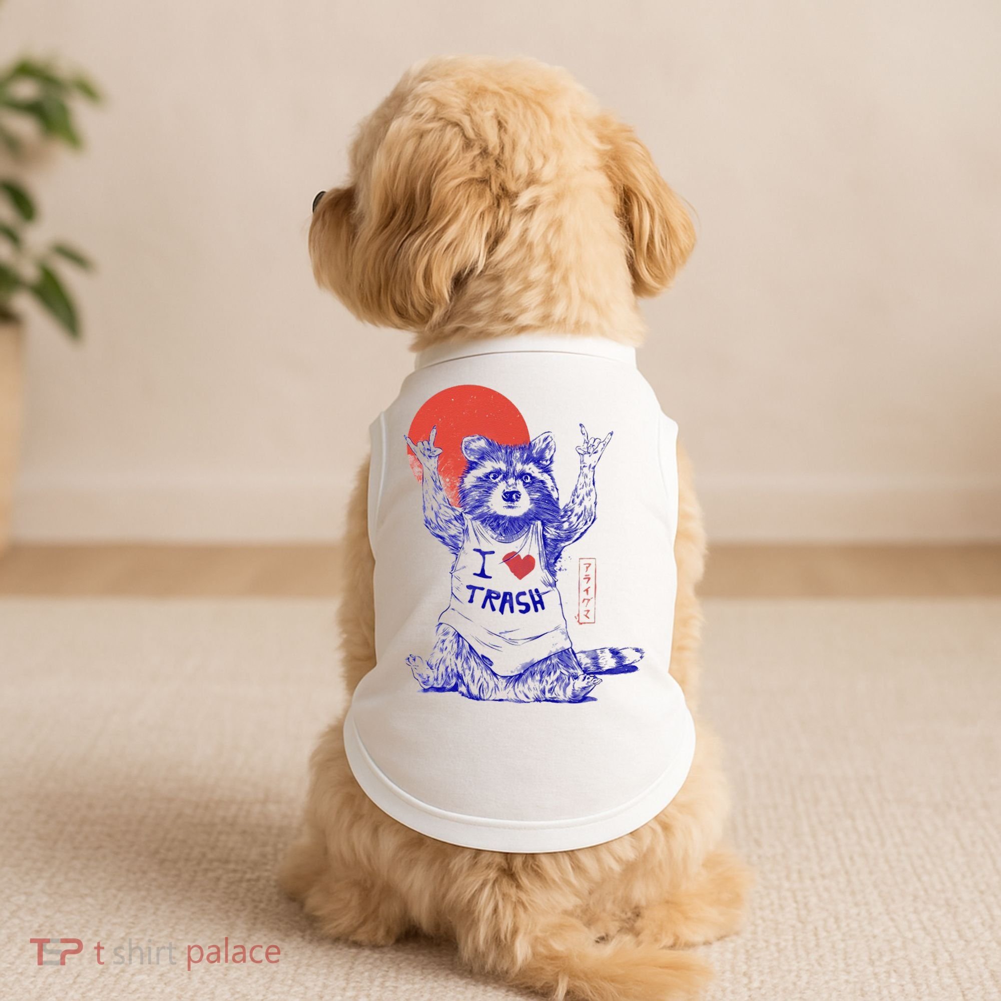 Raccoon I Love Trash Japanese Samurai Garbage Gang Doggie Tank