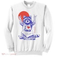 Raccoon I Love Trash Japanese Samurai Garbage Gang Sweatshirt thumb 0