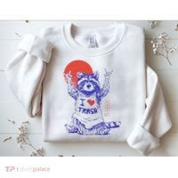 Raccoon I Love Trash Japanese Samurai Garbage Gang Sweatshirt thumb 2