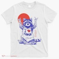 Raccoon I Love Trash Japanese Samurai Garbage Gang T-Shirt thumb 0