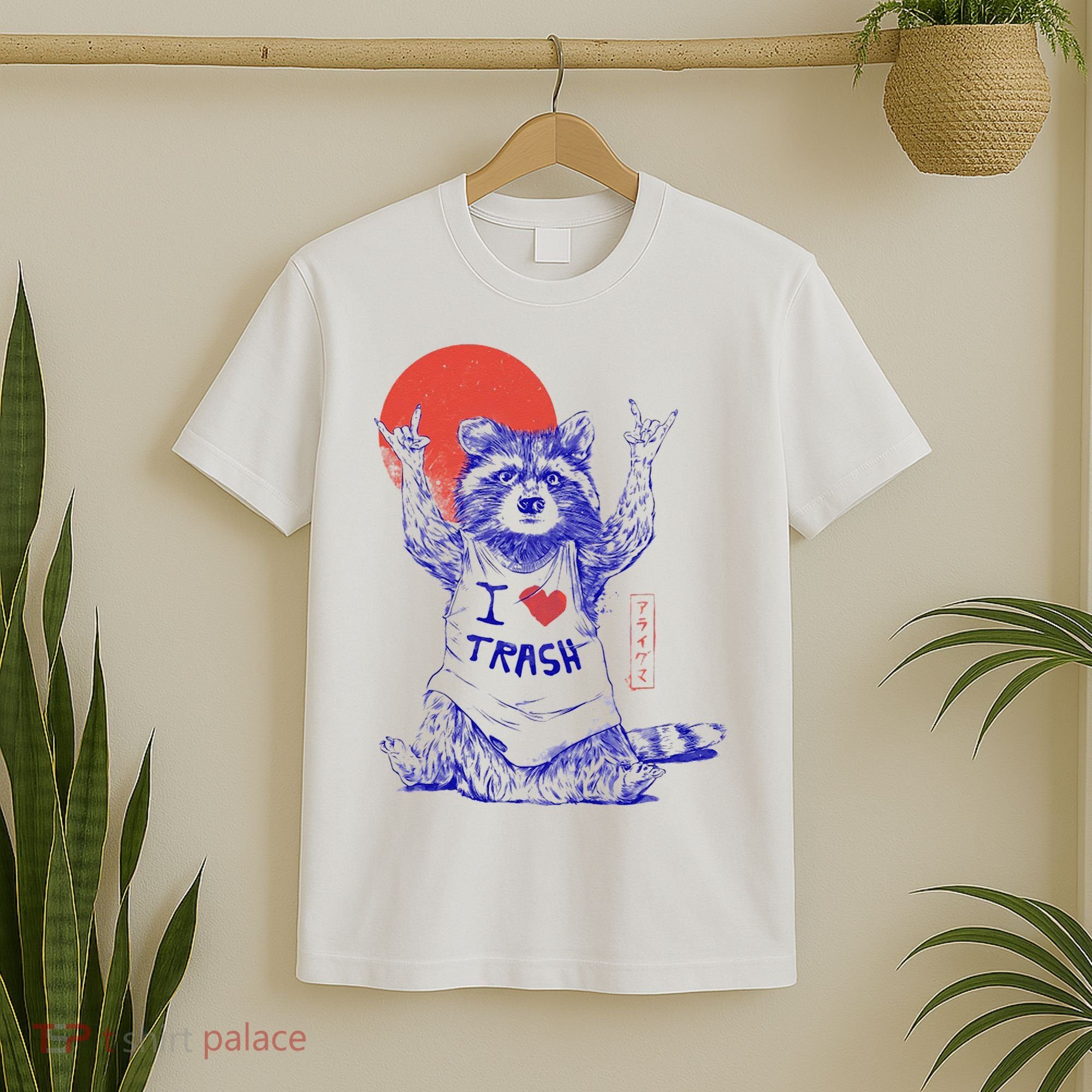 Raccoon I Love Trash Japanese Samurai Garbage Gang T-Shirt