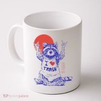 Raccoon I Love Trash Japanese Samurai Garbage Gang Coffee Mug thumb 0