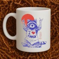 Raccoon I Love Trash Japanese Samurai Garbage Gang Coffee Mug thumb 2