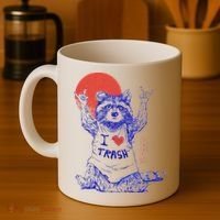 Raccoon I Love Trash Japanese Samurai Garbage Gang Coffee Mug thumb 4