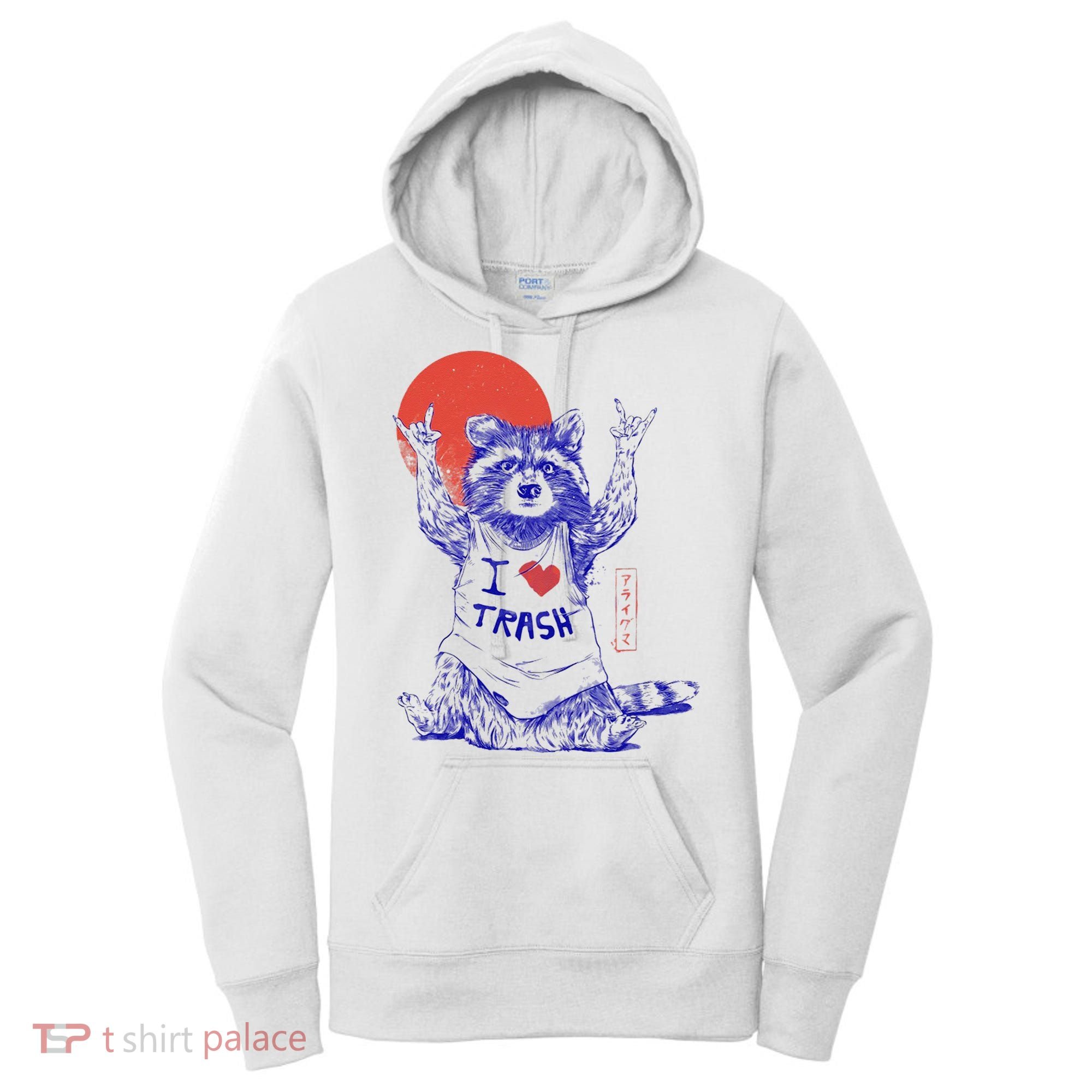 Raccoon I Love Trash Japanese Samurai Garbage Gang Women's Hoodie