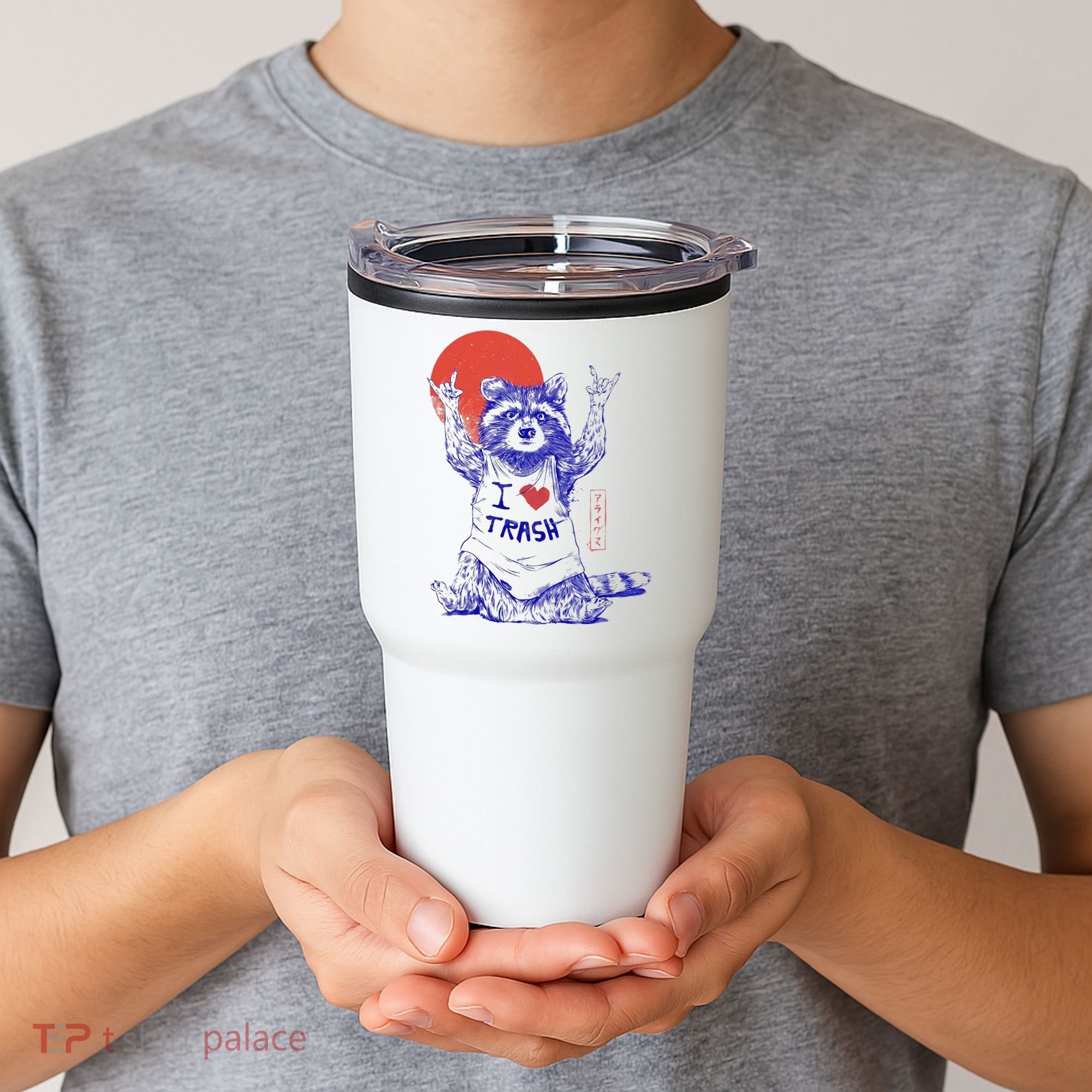 Raccoon I Love Trash Japanese Samurai Garbage Gang Tumbler