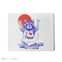 Raccoon I Love Trash Japanese Samurai Garbage Gang Mousepad thumb 0